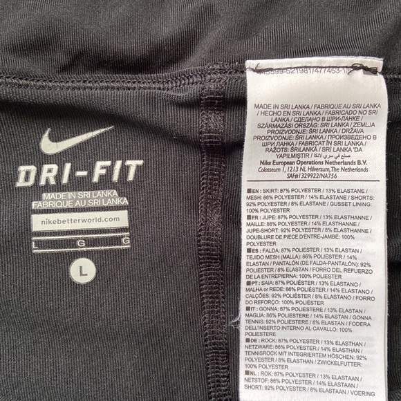 Nike Dri Fit Power Knit Skirt Skort Athletic Golf Tennis Run Black White Large - Picture 9 of 17